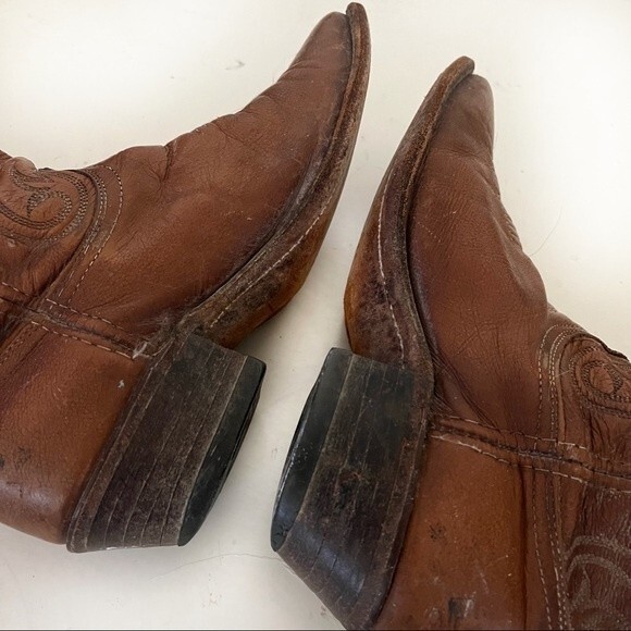 DAN POST Womens Cowboy Boots Tobacco Brown Pointed Toe Size 7.5 M - Picture 5 of 11